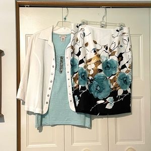 Outfit Bundle! Christopher & Banks Jacket, Covington Skirt and Tank